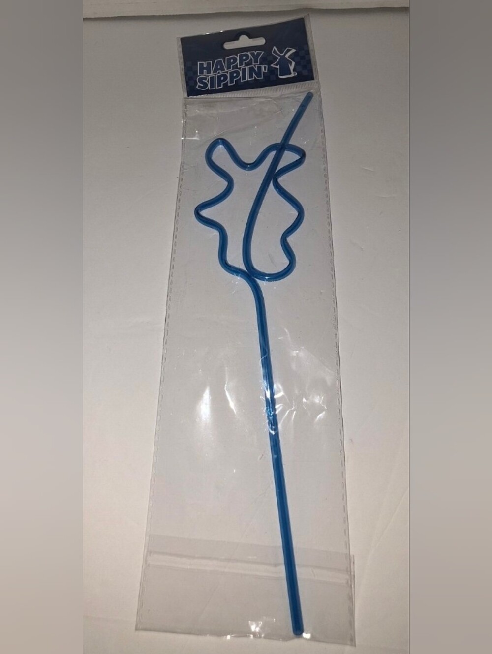 Dutch Bros Blue Leaf-Shaped Drink Stirrer